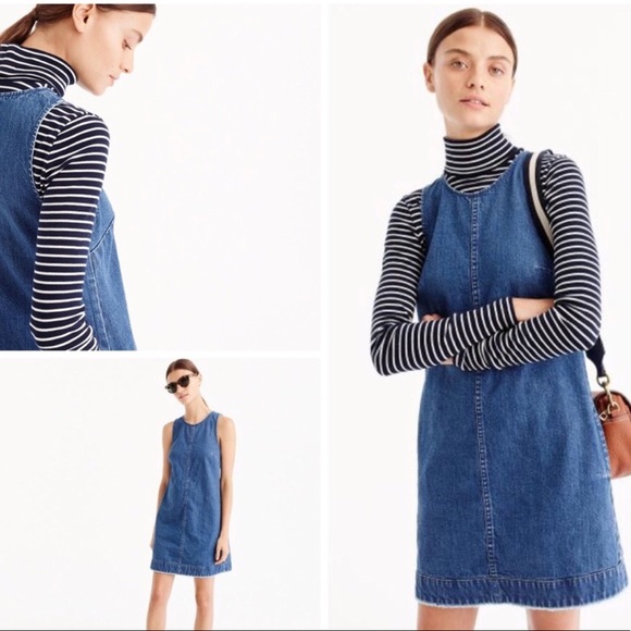 j crew denim shift dress